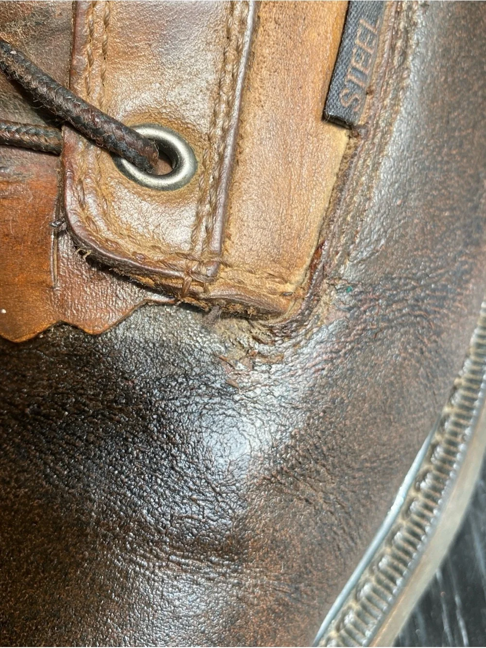 Justin Boots Brown Leather Lace-Up Work Boots
